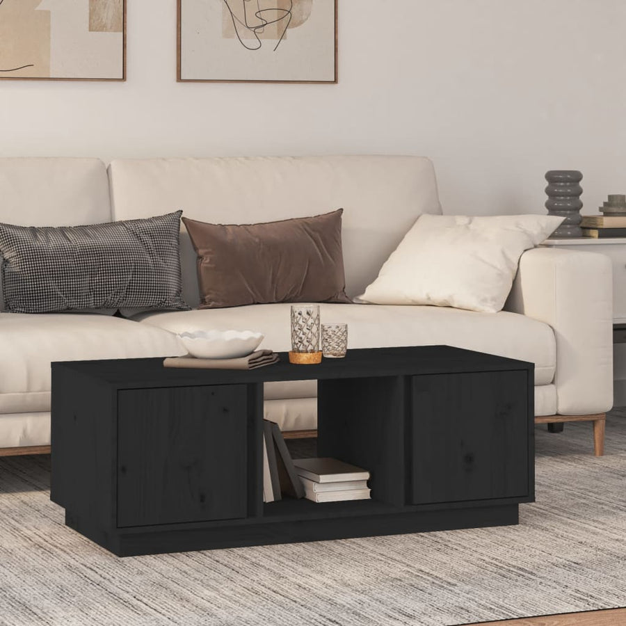 Salontafel 110X50X40 Cm Massief Grenenhout Zwart