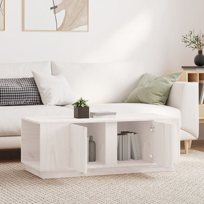 Salontafel 110X50X40 Cm Massief Grenenhout Wit