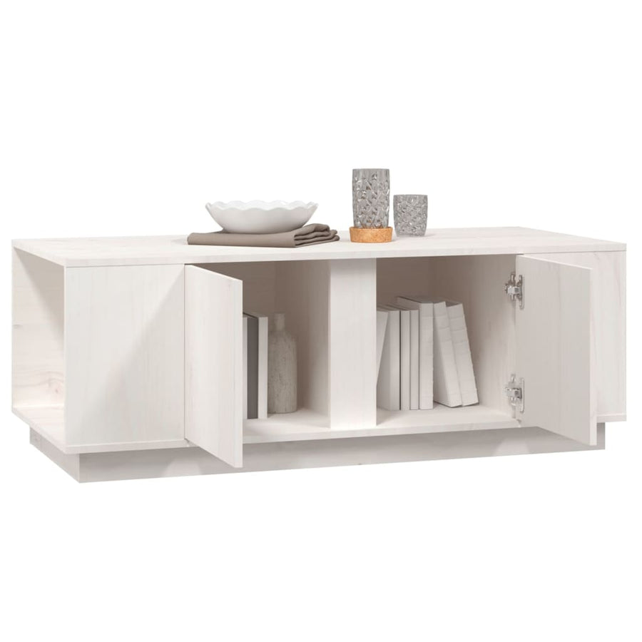 Salontafel 110X50X40 Cm Massief Grenenhout Wit