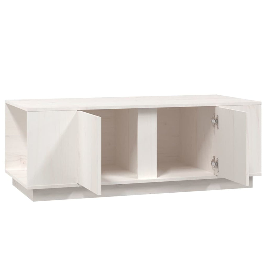 Salontafel 110X50X40 Cm Massief Grenenhout Wit