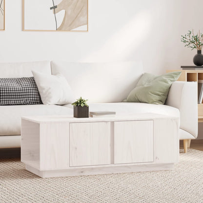 Salontafel 110X50X40 Cm Massief Grenenhout Wit