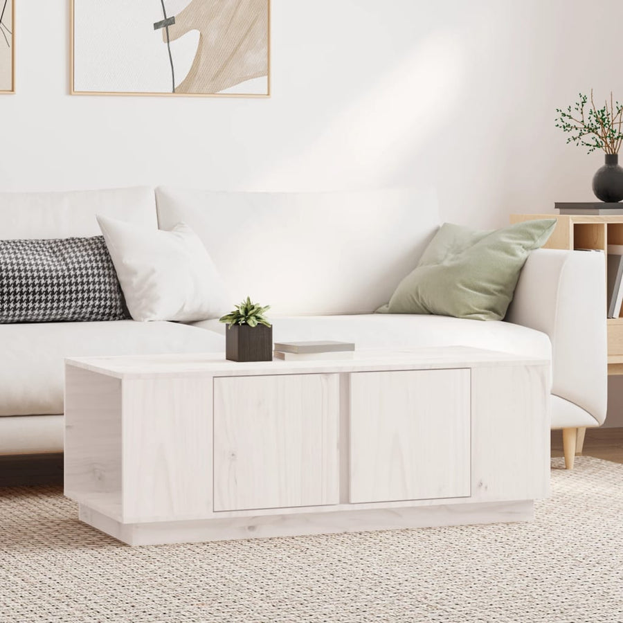 Salontafel 110X50X40 Cm Massief Grenenhout Wit