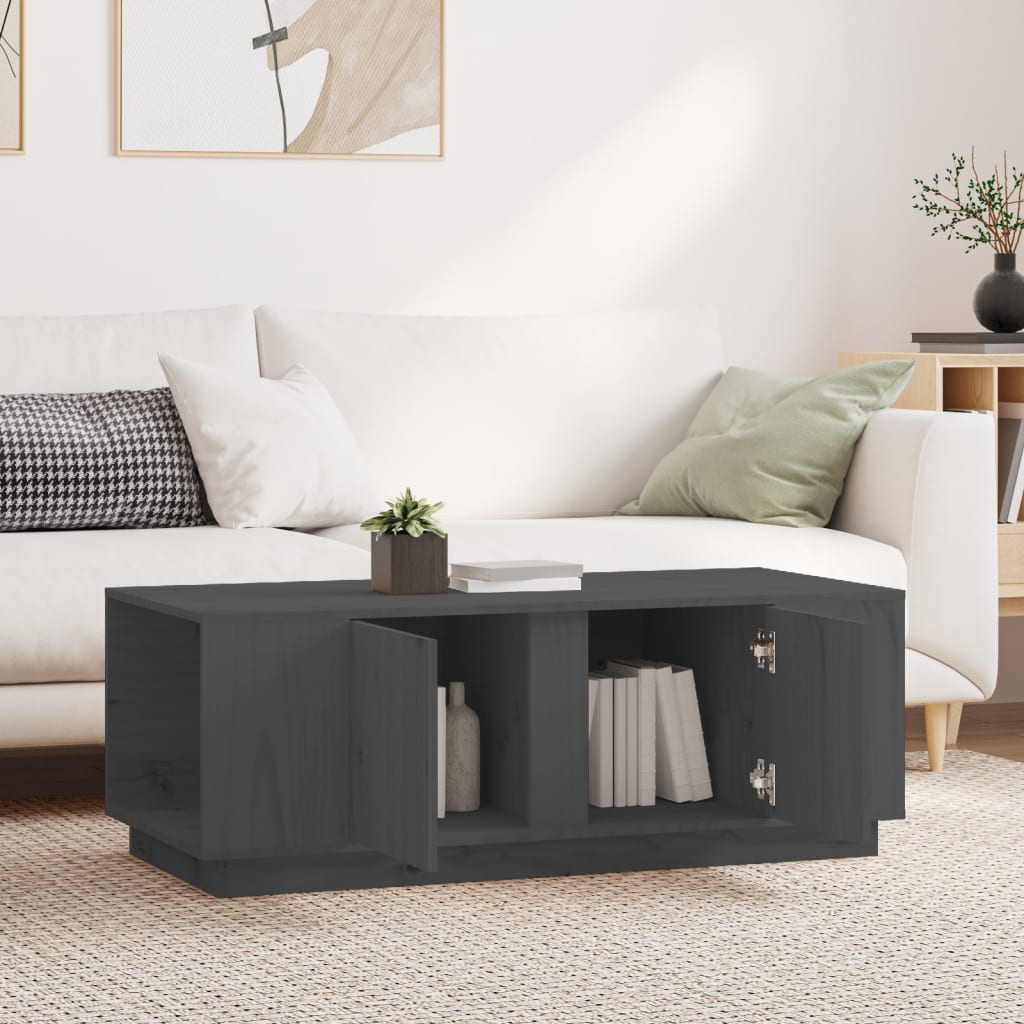 Salontafel 110X50X40 Cm Massief Grenenhout Grijs