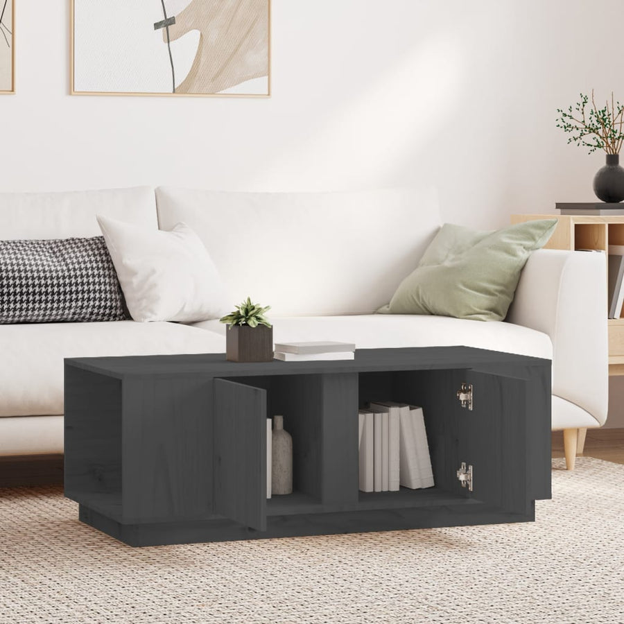 Salontafel 110X50X40 Cm Massief Grenenhout Grijs