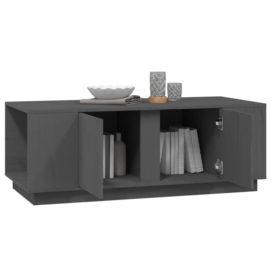 Salontafel 110X50X40 Cm Massief Grenenhout Grijs