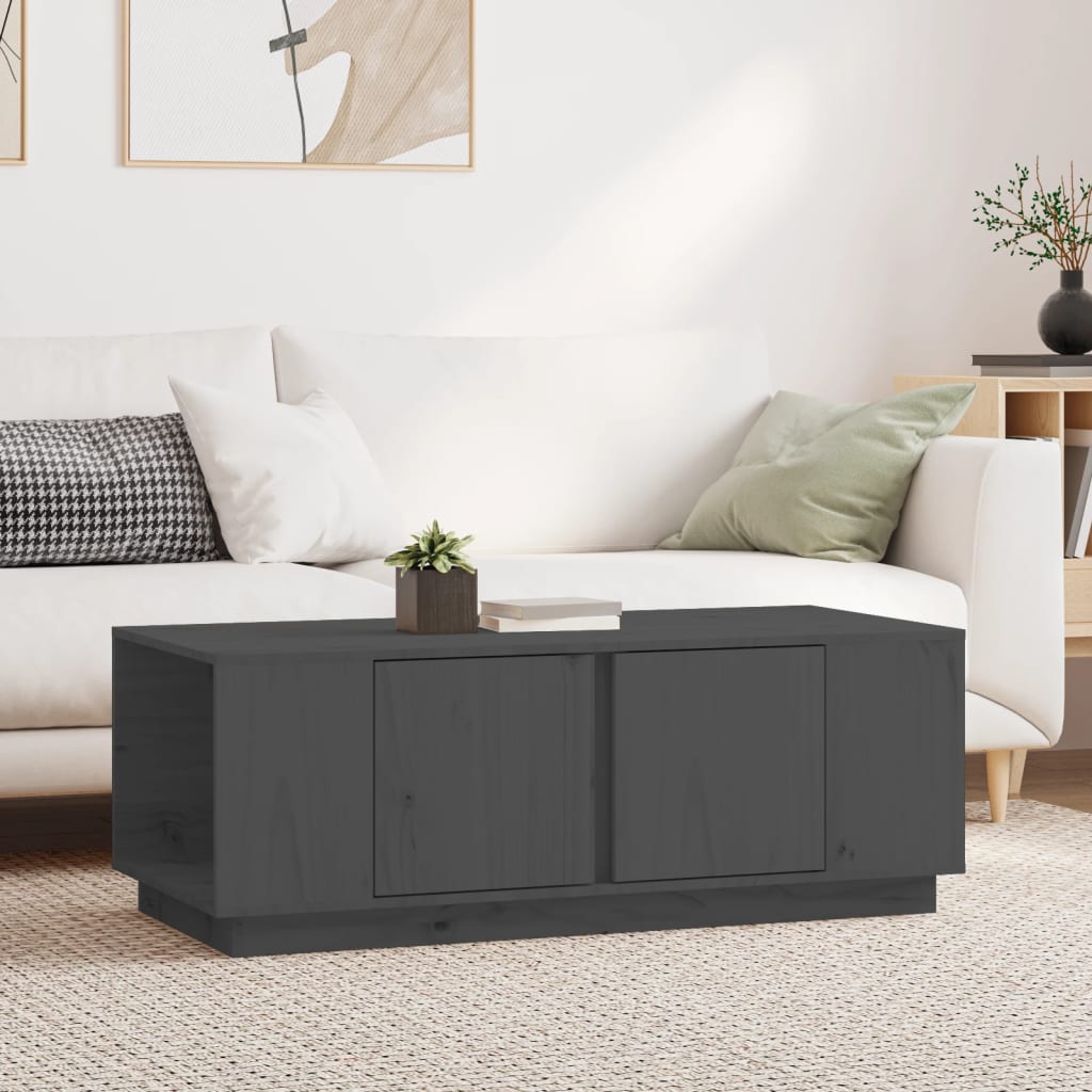 Salontafel 110X50X40 Cm Massief Grenenhout Grijs