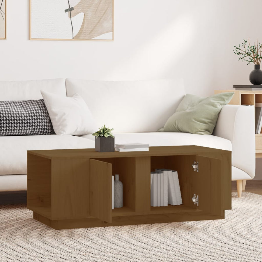 Salontafel 110X50X40 Cm Massief Grenenhout Honingbruin