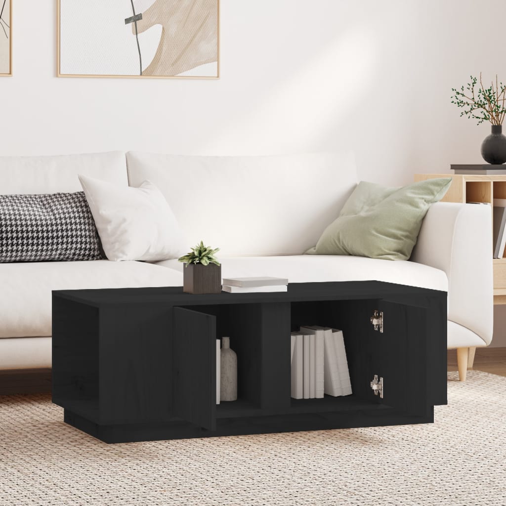 Salontafel 110X50X40 Cm Massief Grenenhout Zwart