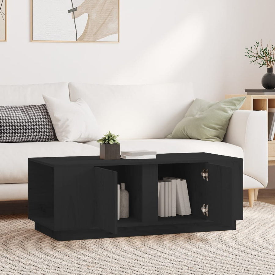 Salontafel 110X50X40 Cm Massief Grenenhout Zwart