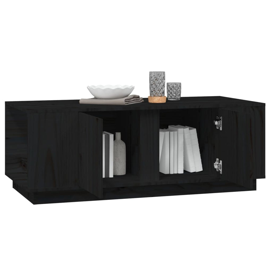Salontafel 110X50X40 Cm Massief Grenenhout Zwart