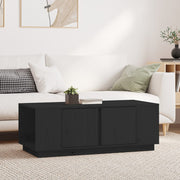 Coffee table 110x50x40 cm solid pine wood black