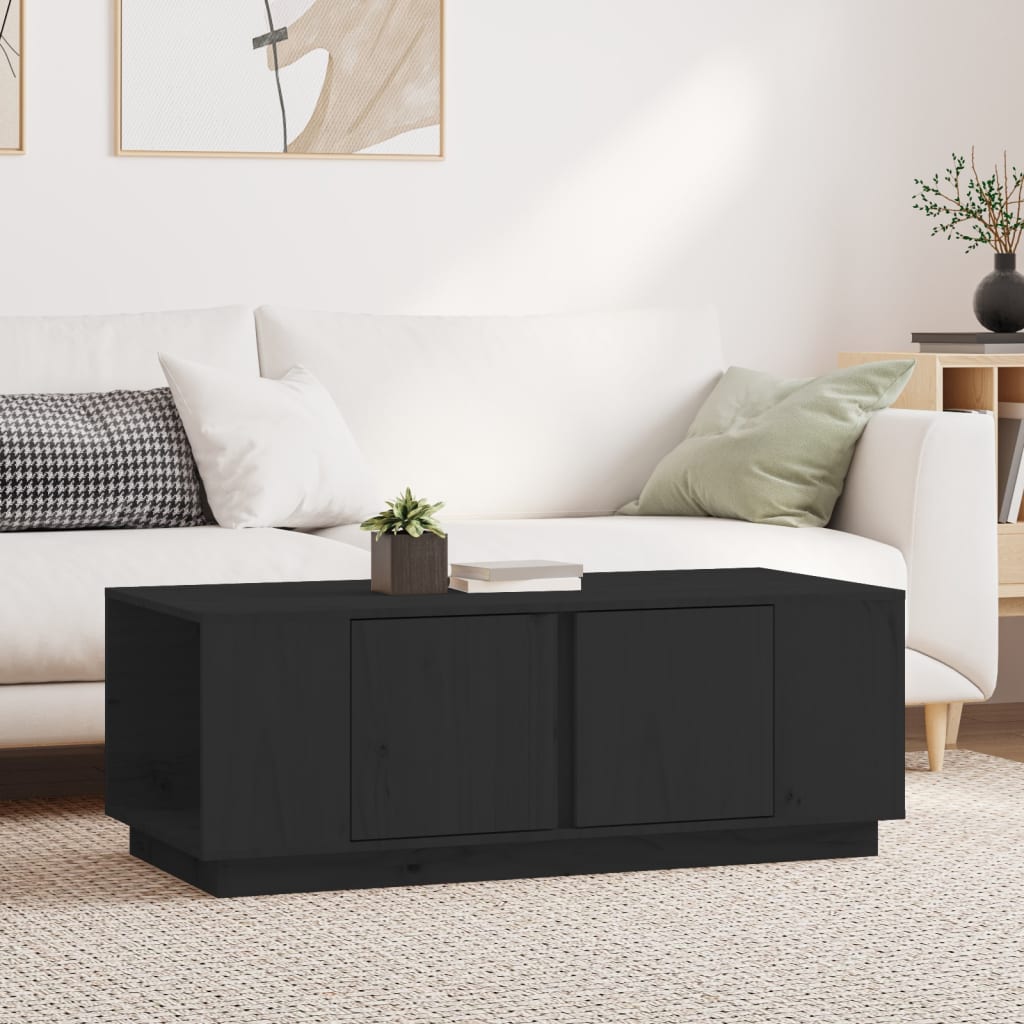 Salontafel 110X50X40 Cm Massief Grenenhout Zwart
