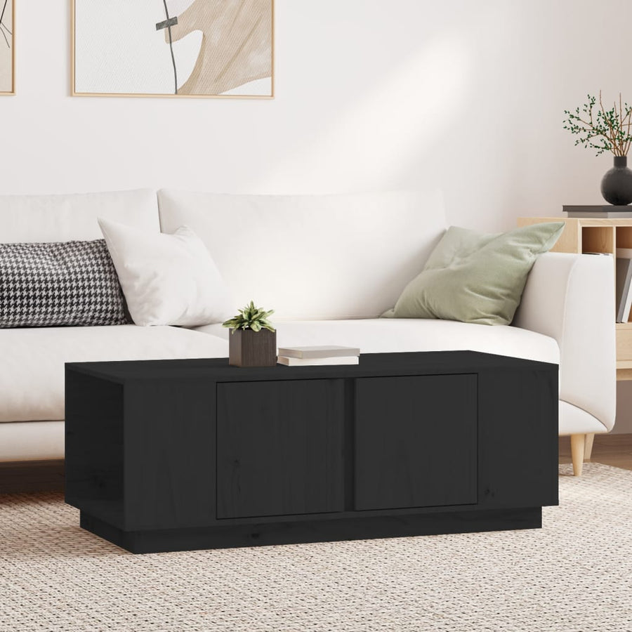 Salontafel 110X50X40 Cm Massief Grenenhout Zwart