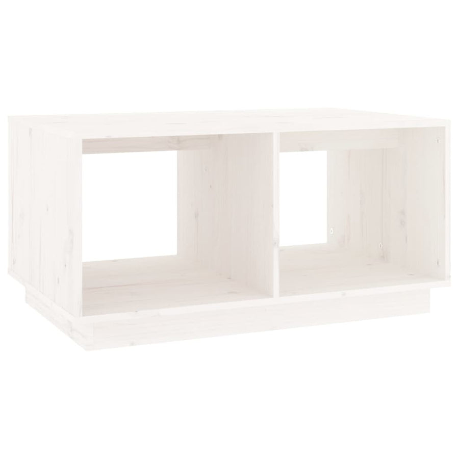 Salontafel 80X50X40 Cm Massief Grenenhout Wit