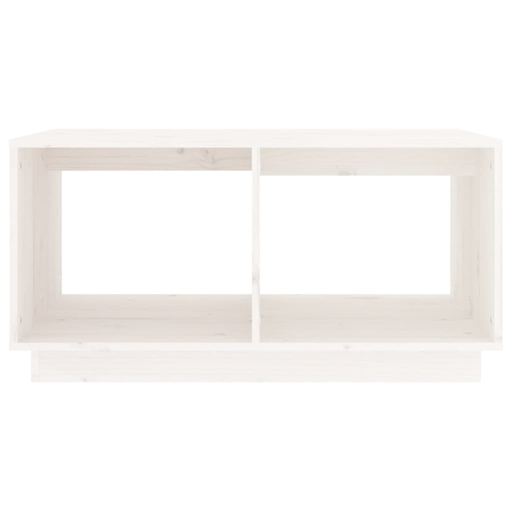 Salontafel 80X50X40 Cm Massief Grenenhout Wit