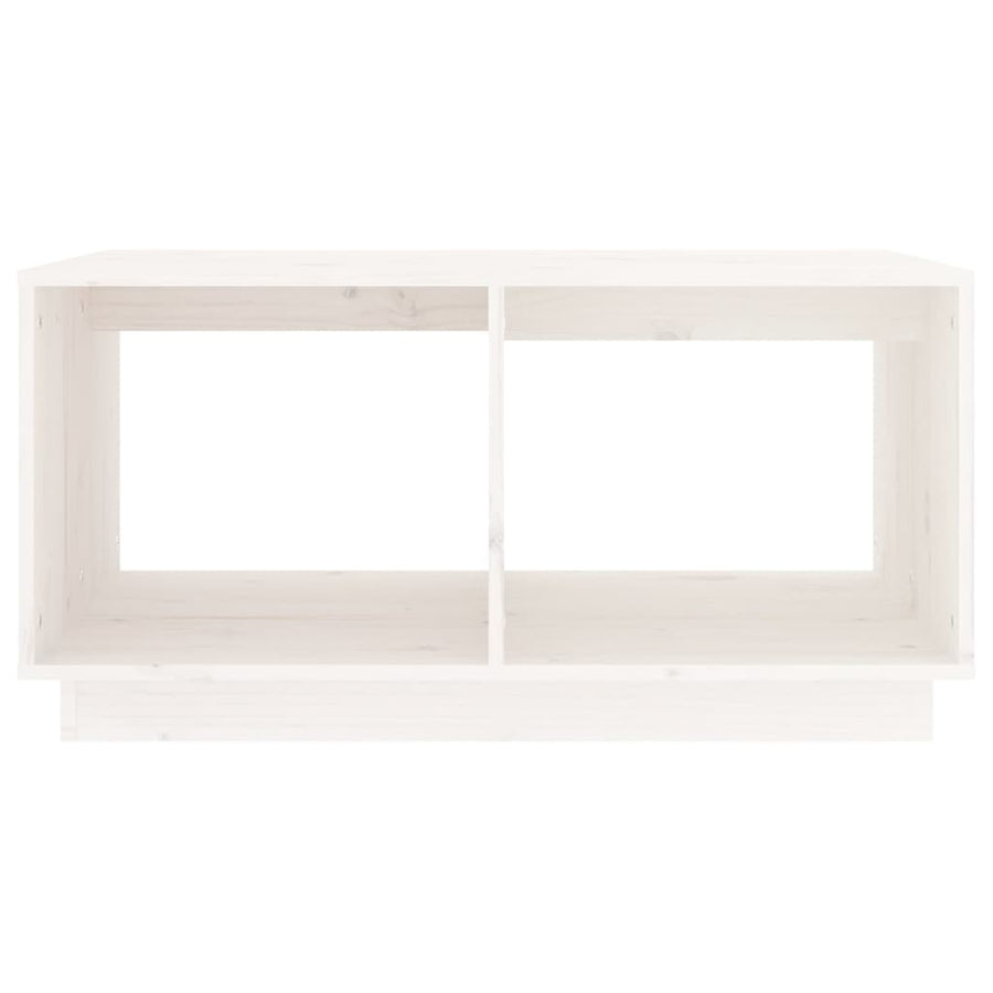 Salontafel 80X50X40 Cm Massief Grenenhout Wit