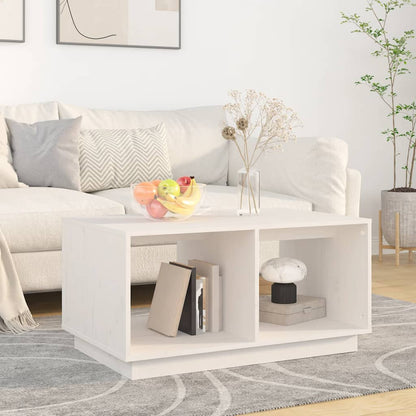 Salontafel 80X50X40 Cm Massief Grenenhout Wit