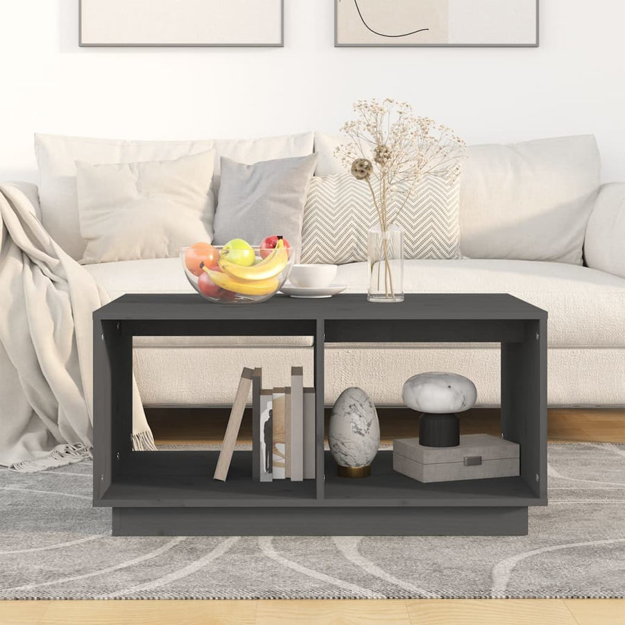Salontafel 80X50X40 Cm Massief Grenenhout Grijs