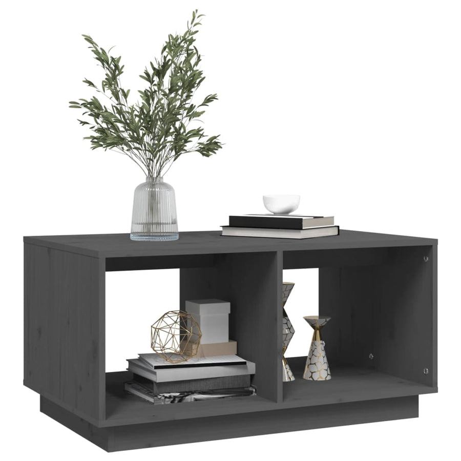 Salontafel 80X50X40 Cm Massief Grenenhout Grijs