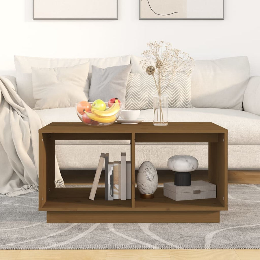 Salontafel 80X50X40 Cm Massief Grenenhout Honingbruin