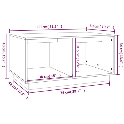 Salontafel 80X50X40 Cm Massief Grenenhout Honingbruin