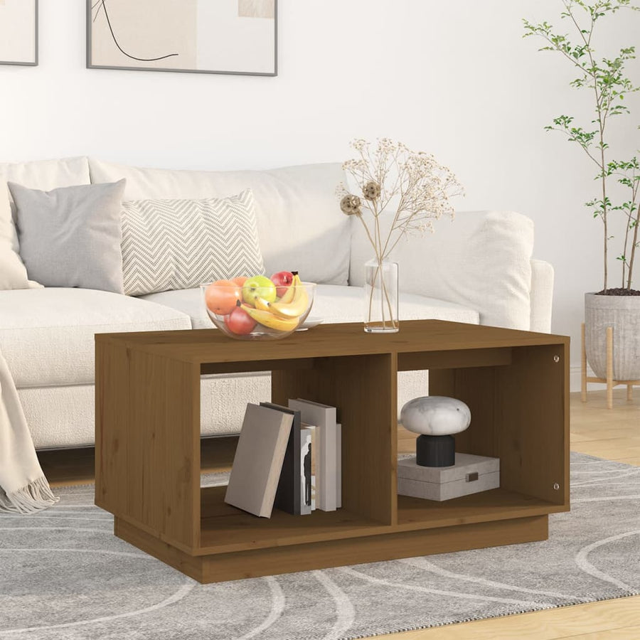 Salontafel 80X50X40 Cm Massief Grenenhout Honingbruin