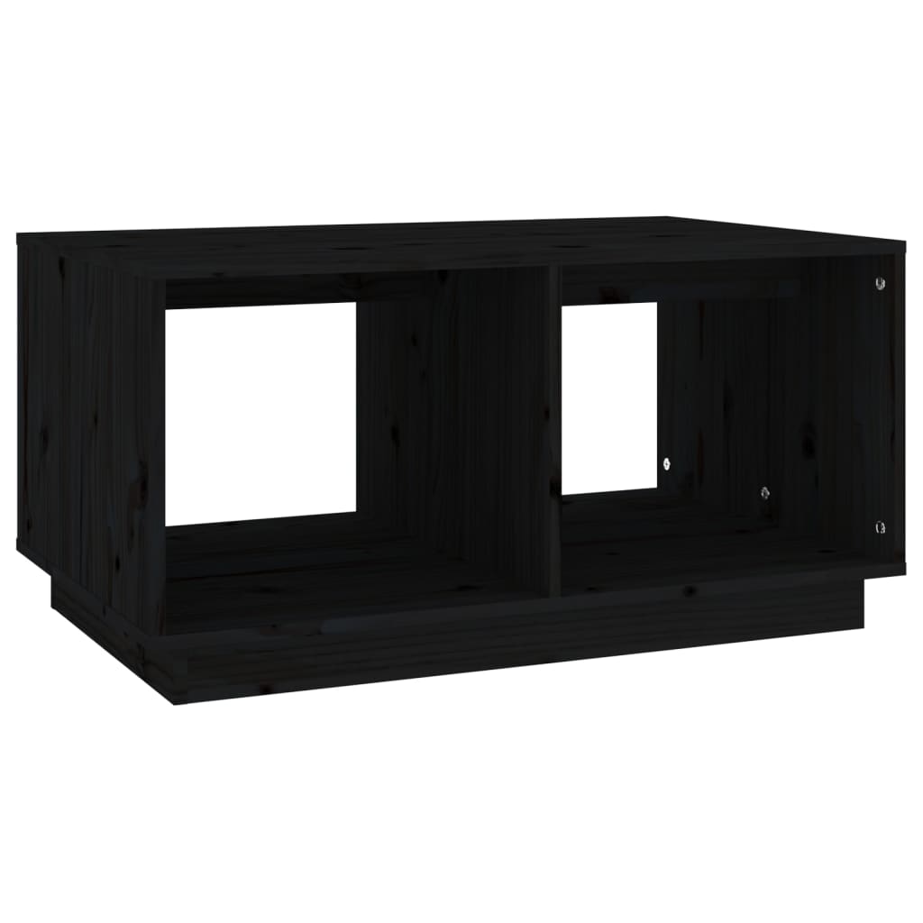 Salontafel 80X50X40 Cm Massief Grenenhout Zwart