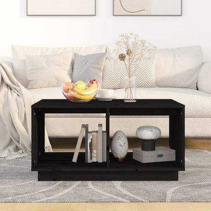 Salontafel 80X50X40 Cm Massief Grenenhout Zwart