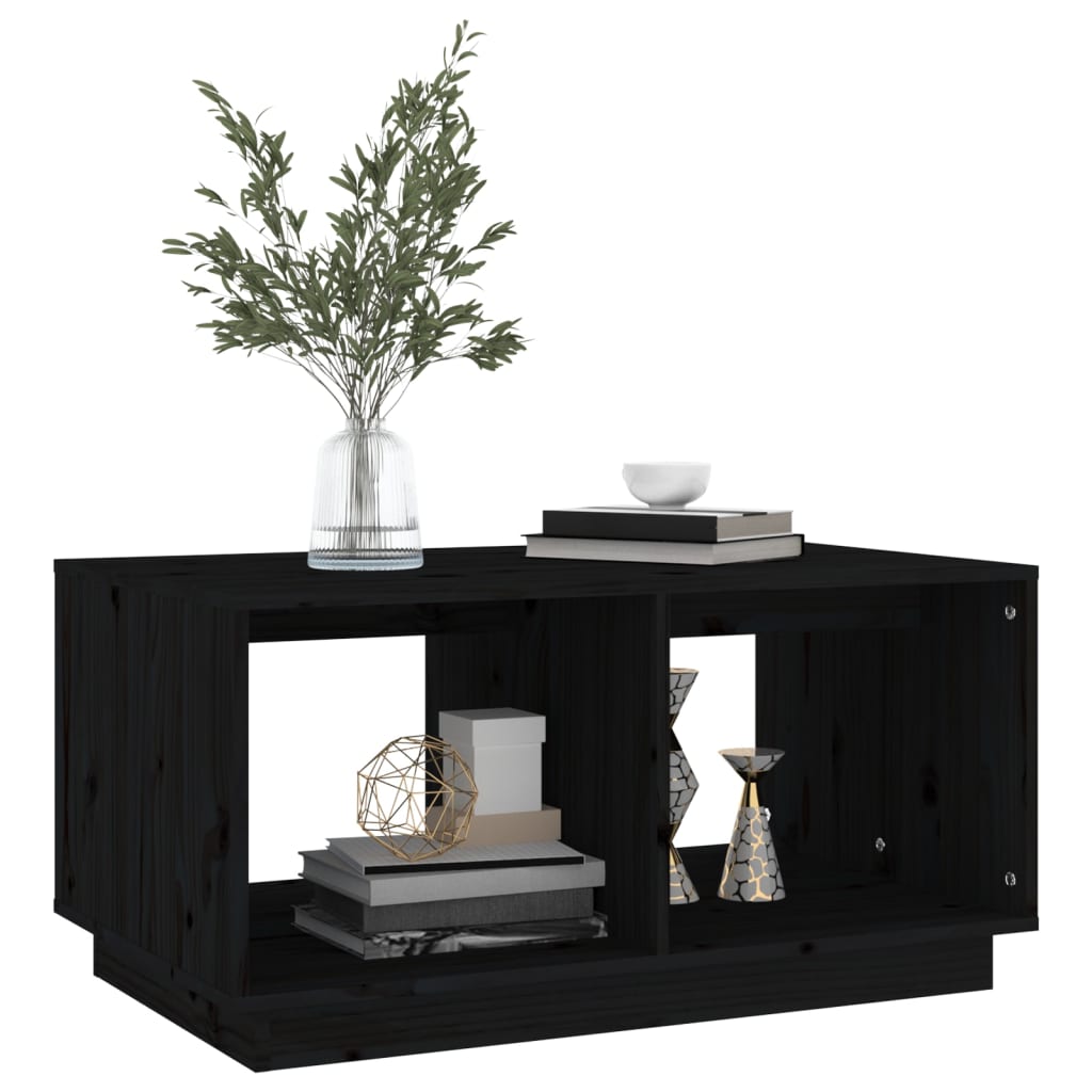 Salontafel 80X50X40 Cm Massief Grenenhout Zwart