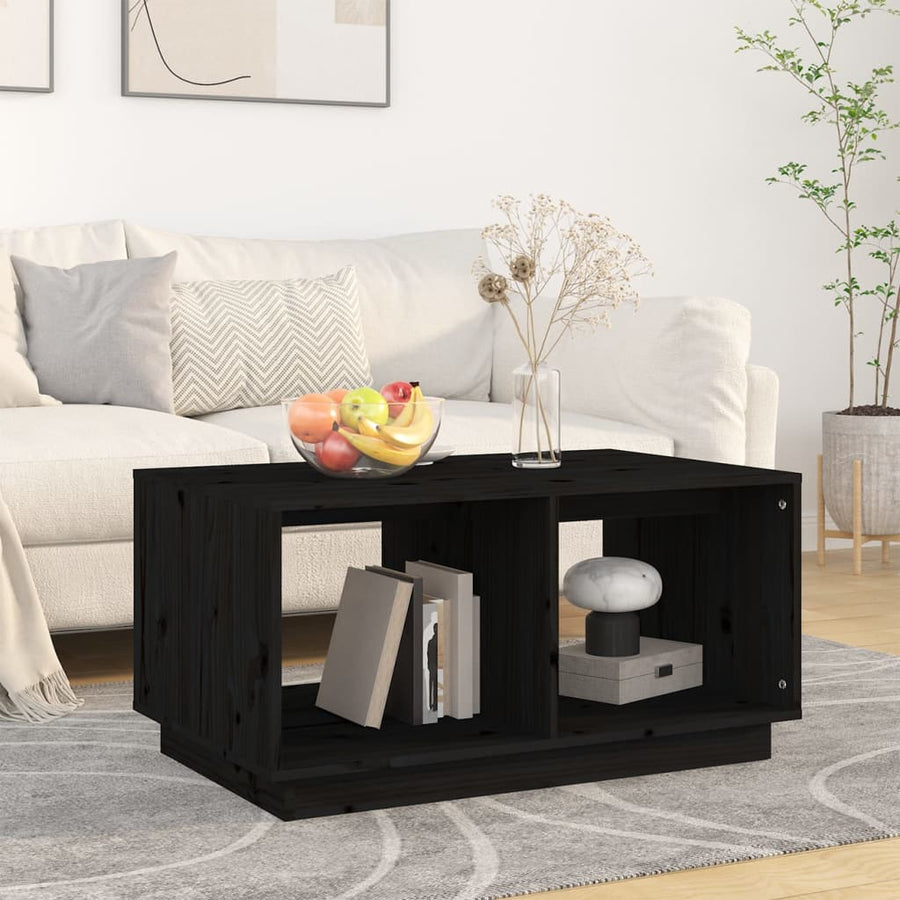 Salontafel 80X50X40 Cm Massief Grenenhout Zwart