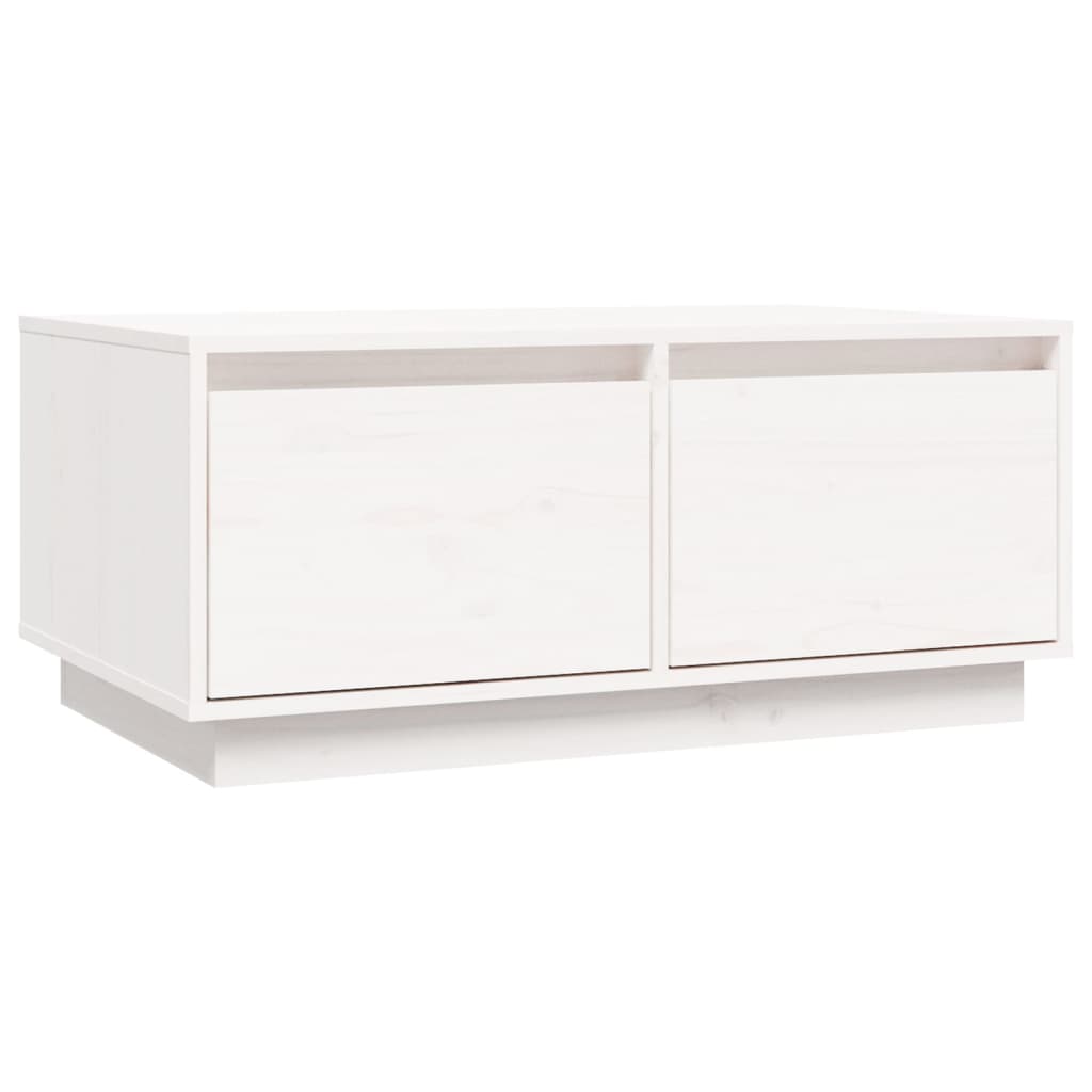 Salontafel 80X50X35 Cm Massief Grenenhout Wit