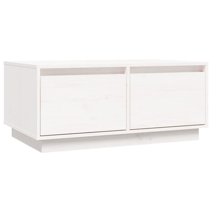 Salontafel 80X50X35 Cm Massief Grenenhout Wit
