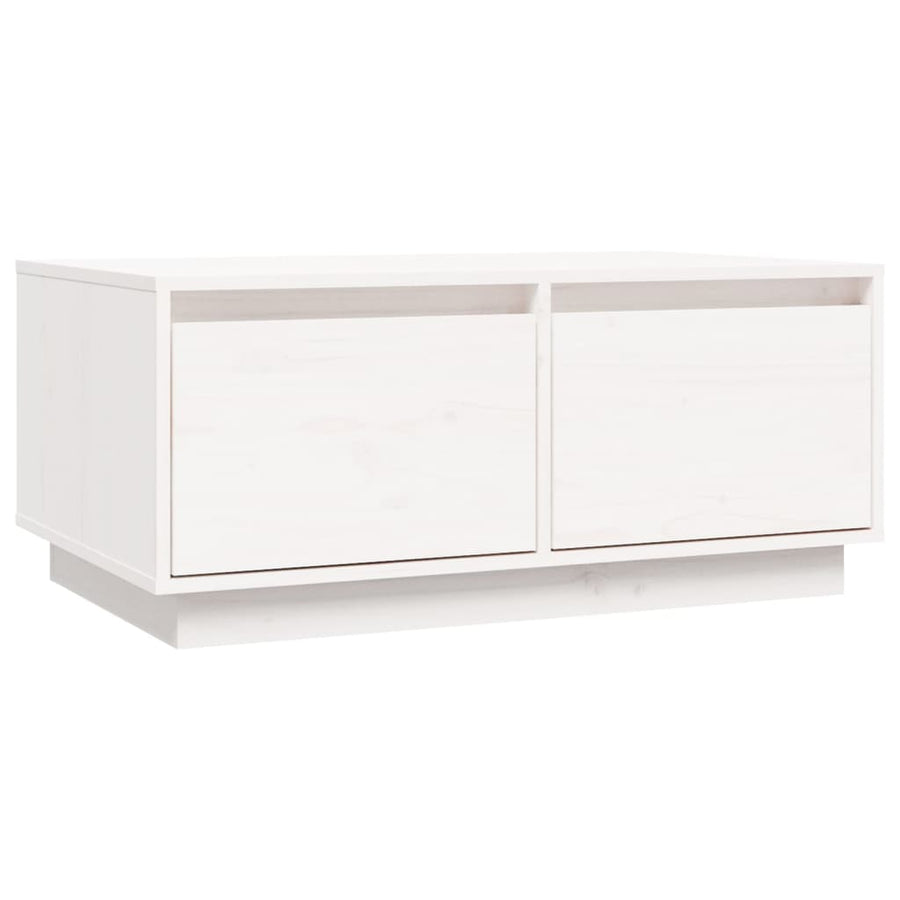 Salontafel 80X50X35 Cm Massief Grenenhout Wit