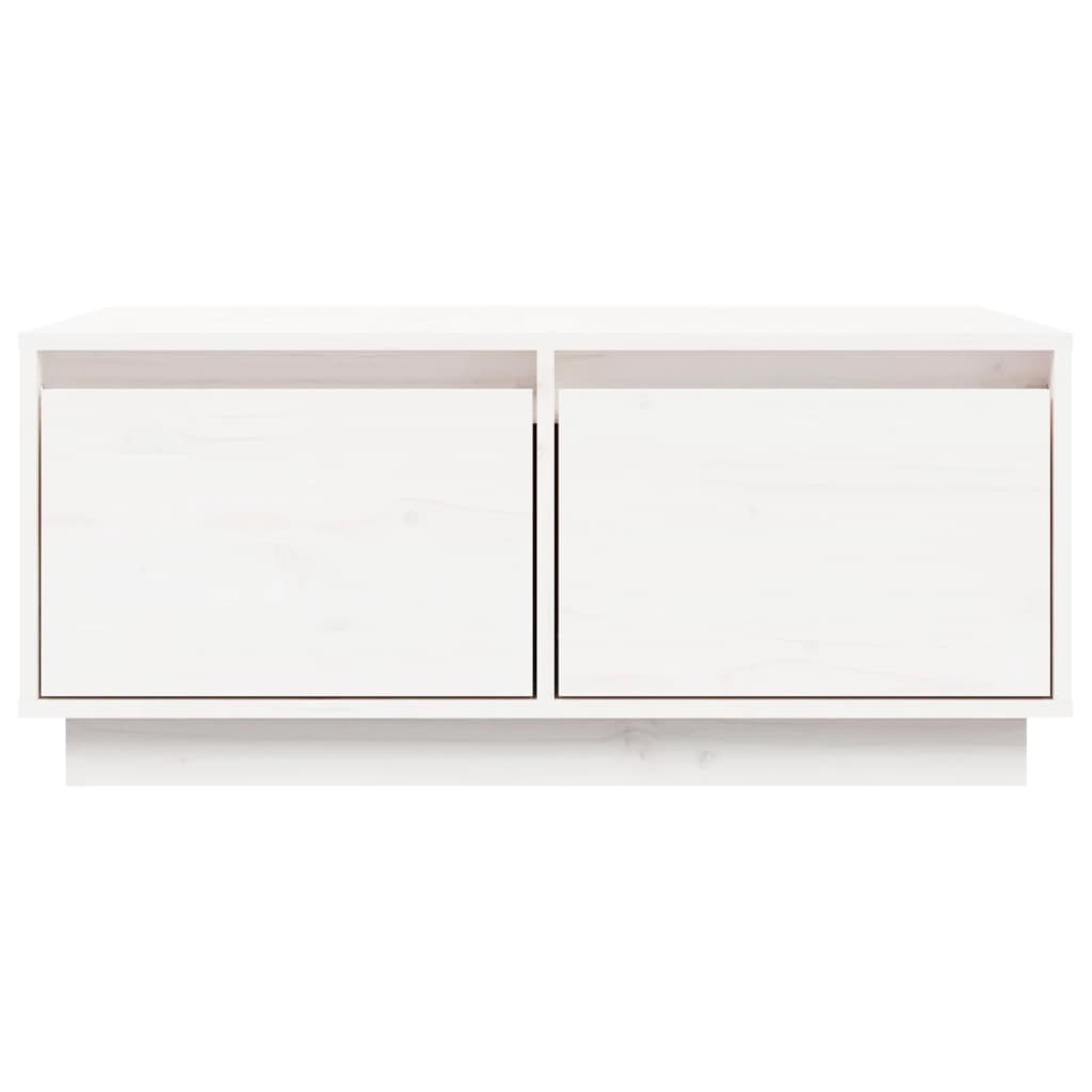 Salontafel 80X50X35 Cm Massief Grenenhout Wit