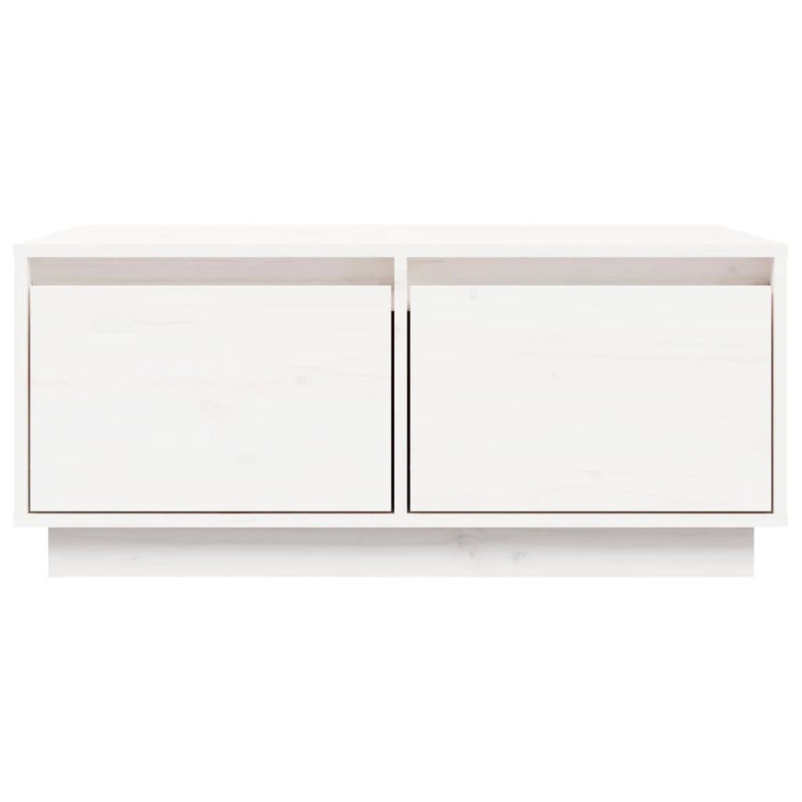 Salontafel 80X50X35 Cm Massief Grenenhout Wit