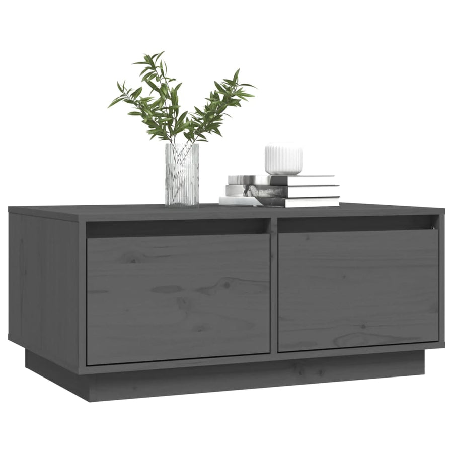 Salontafel 80X50X35 Cm Massief Grenenhout Grijs