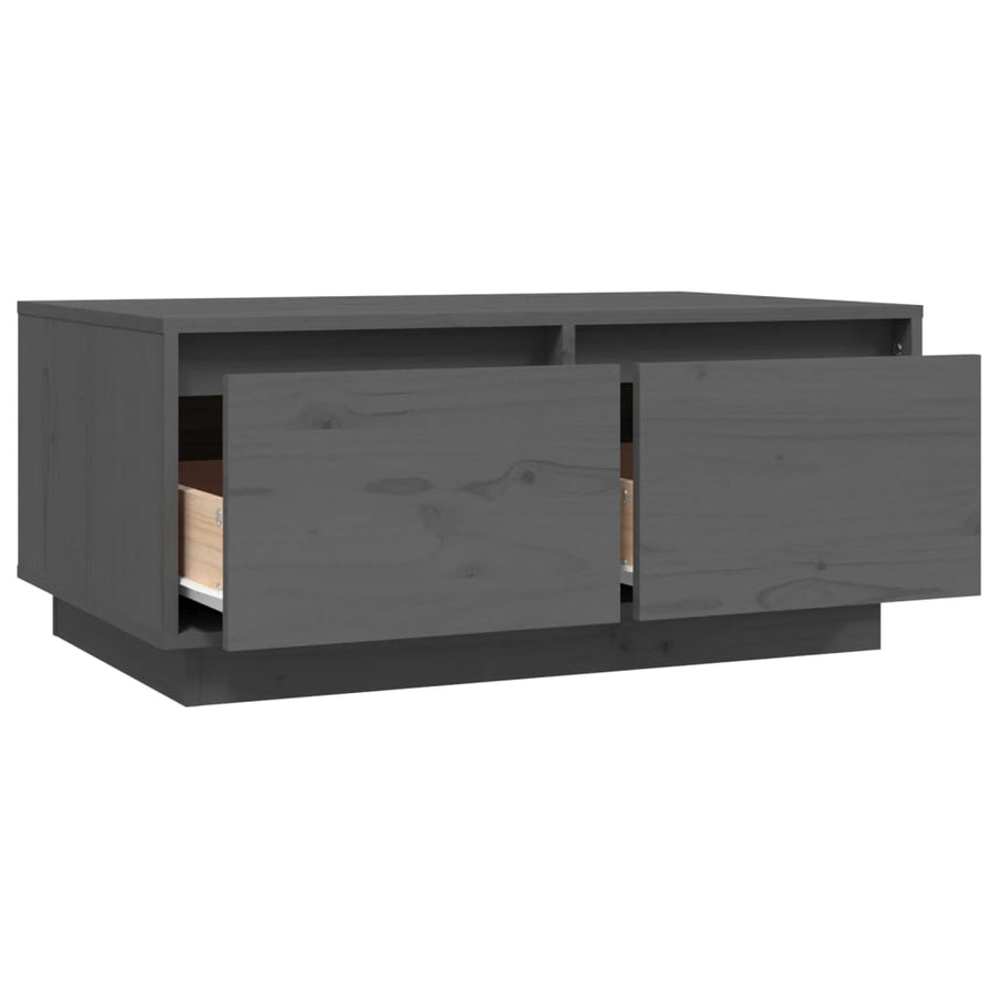 Salontafel 80X50X35 Cm Massief Grenenhout Grijs