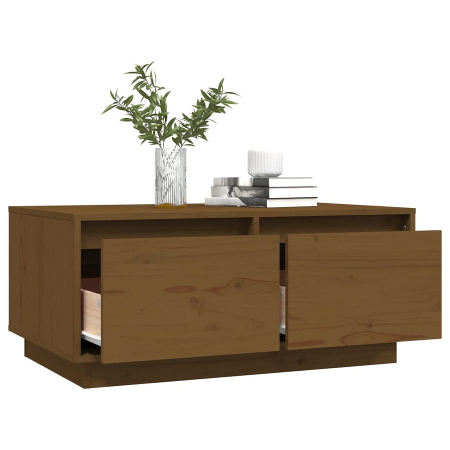 Salontafel 80X50X35 Cm Massief Grenenhout Honingbruin