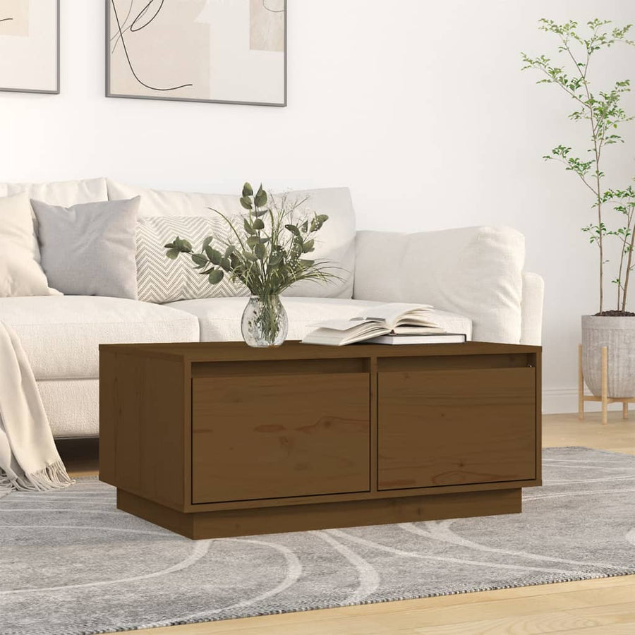 Salontafel 80X50X35 Cm Massief Grenenhout Honingbruin
