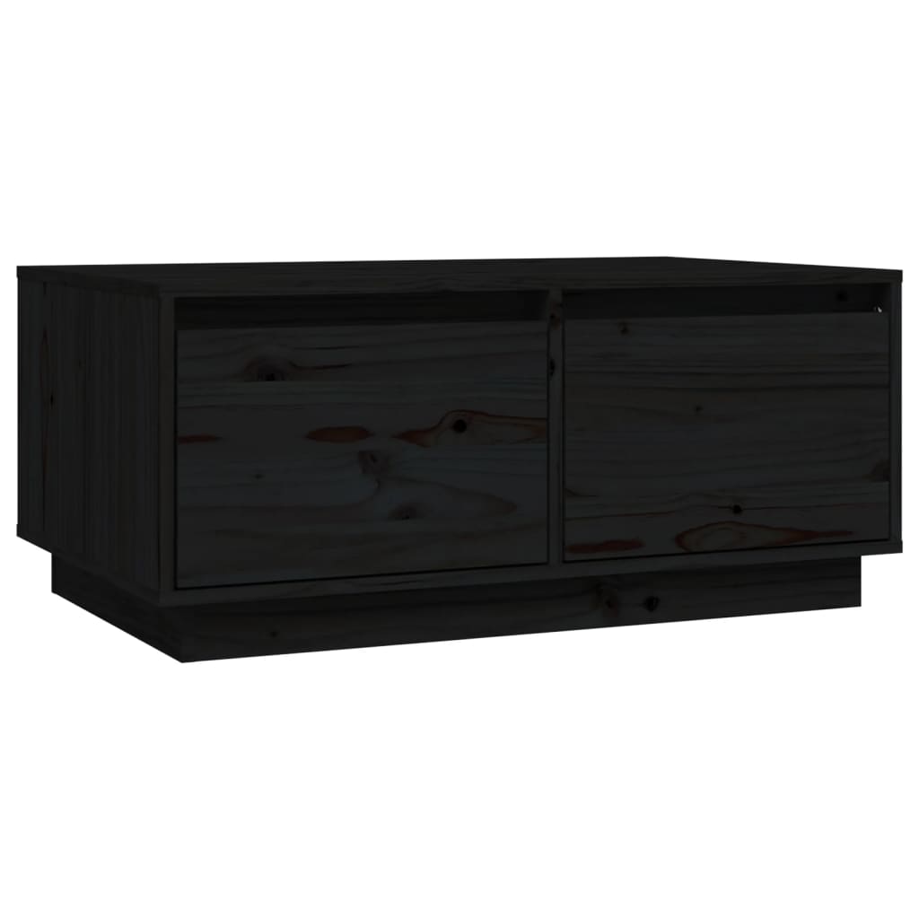 Salontafel 80X50X35 Cm Massief Grenenhout Zwart