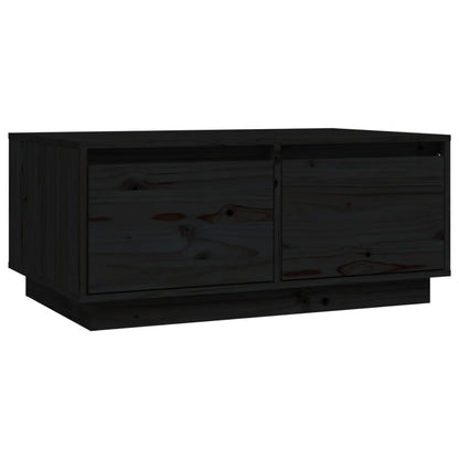 Salontafel 80X50X35 Cm Massief Grenenhout Zwart