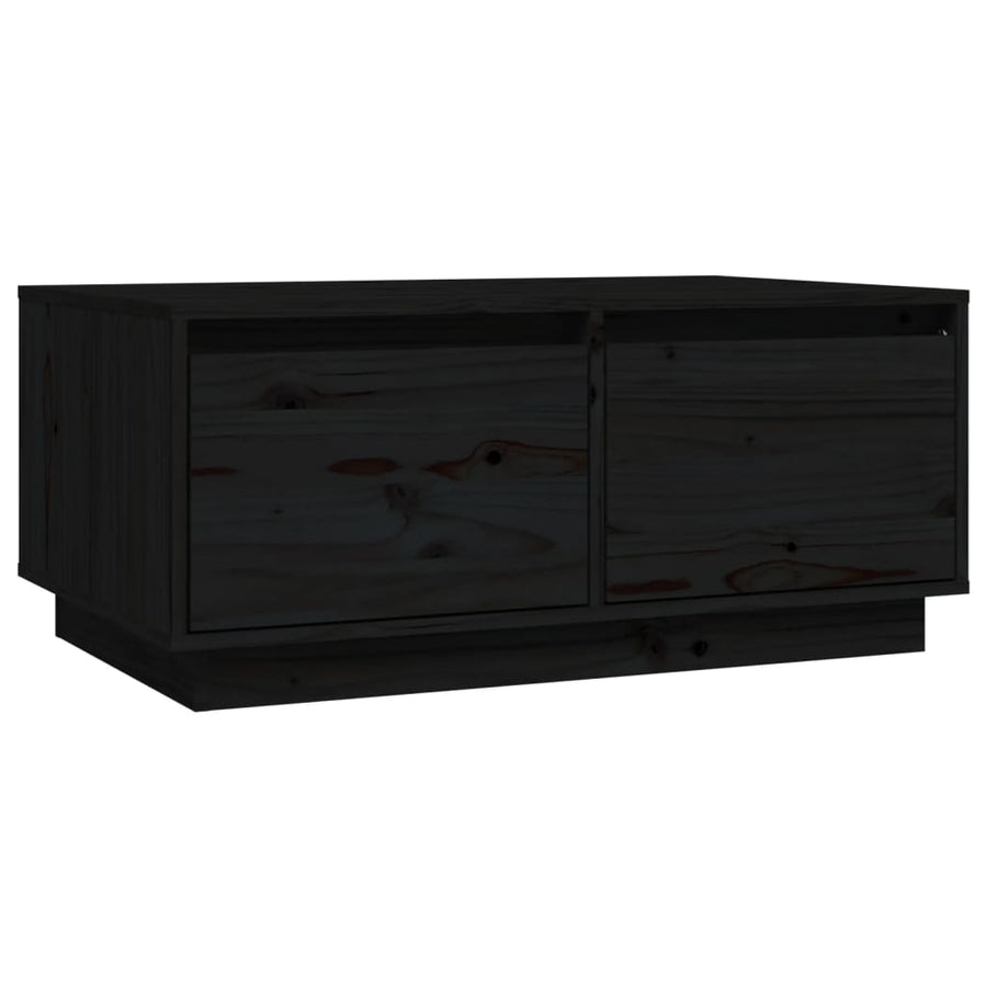 Salontafel 80X50X35 Cm Massief Grenenhout Zwart