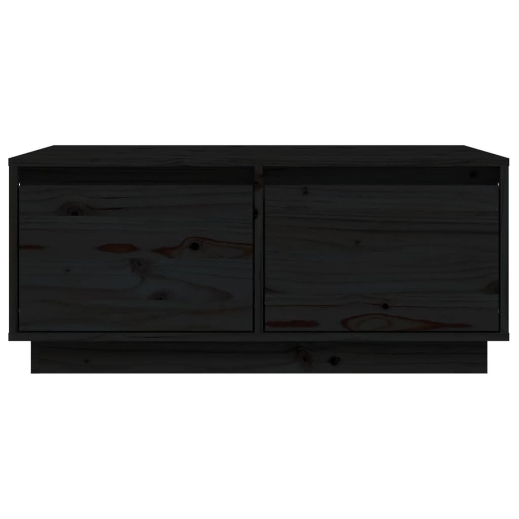 Salontafel 80X50X35 Cm Massief Grenenhout Zwart