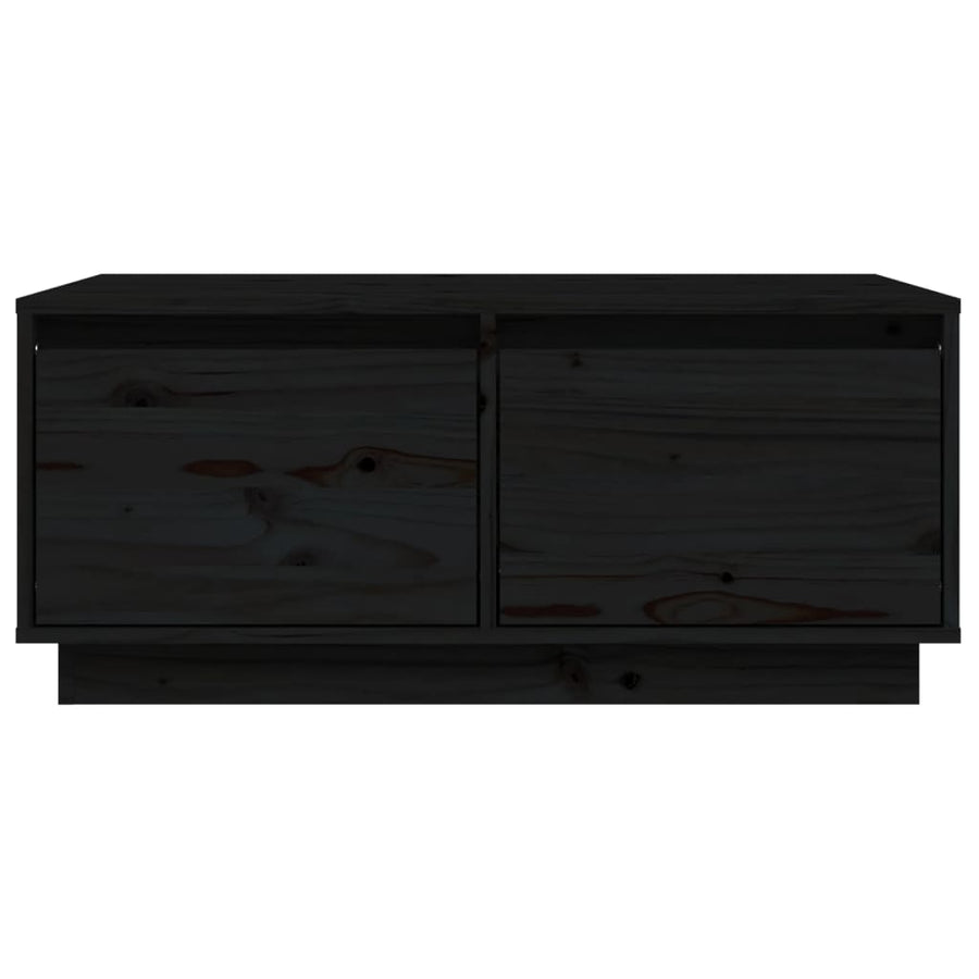 Salontafel 80X50X35 Cm Massief Grenenhout Zwart