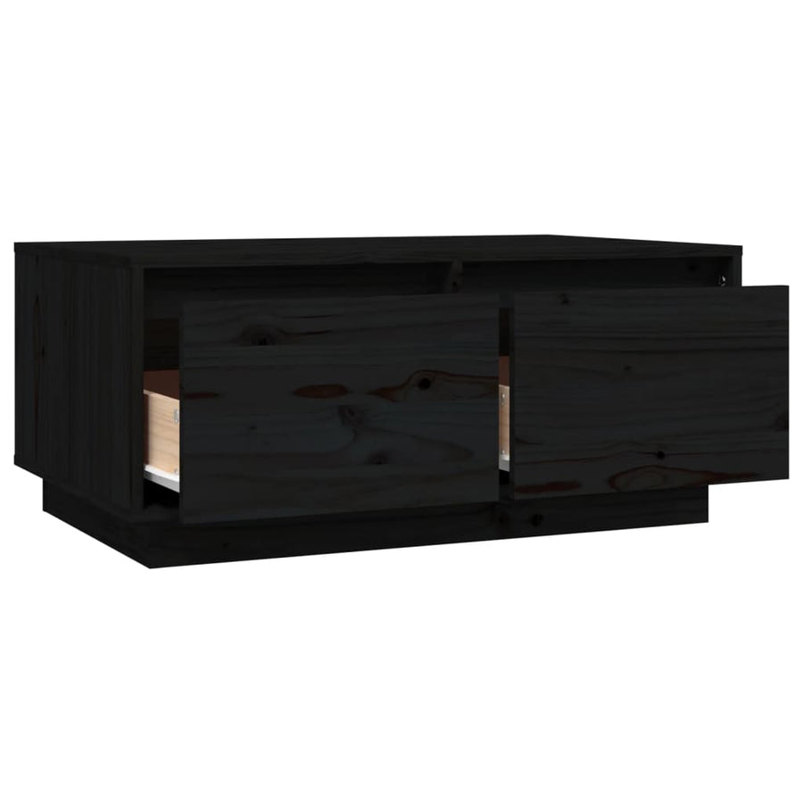 Salontafel 80X50X35 Cm Massief Grenenhout Zwart