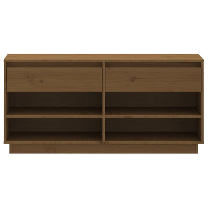 Schoenenkast 110X34X52 Cm Massief Grenenhout Honingbruin