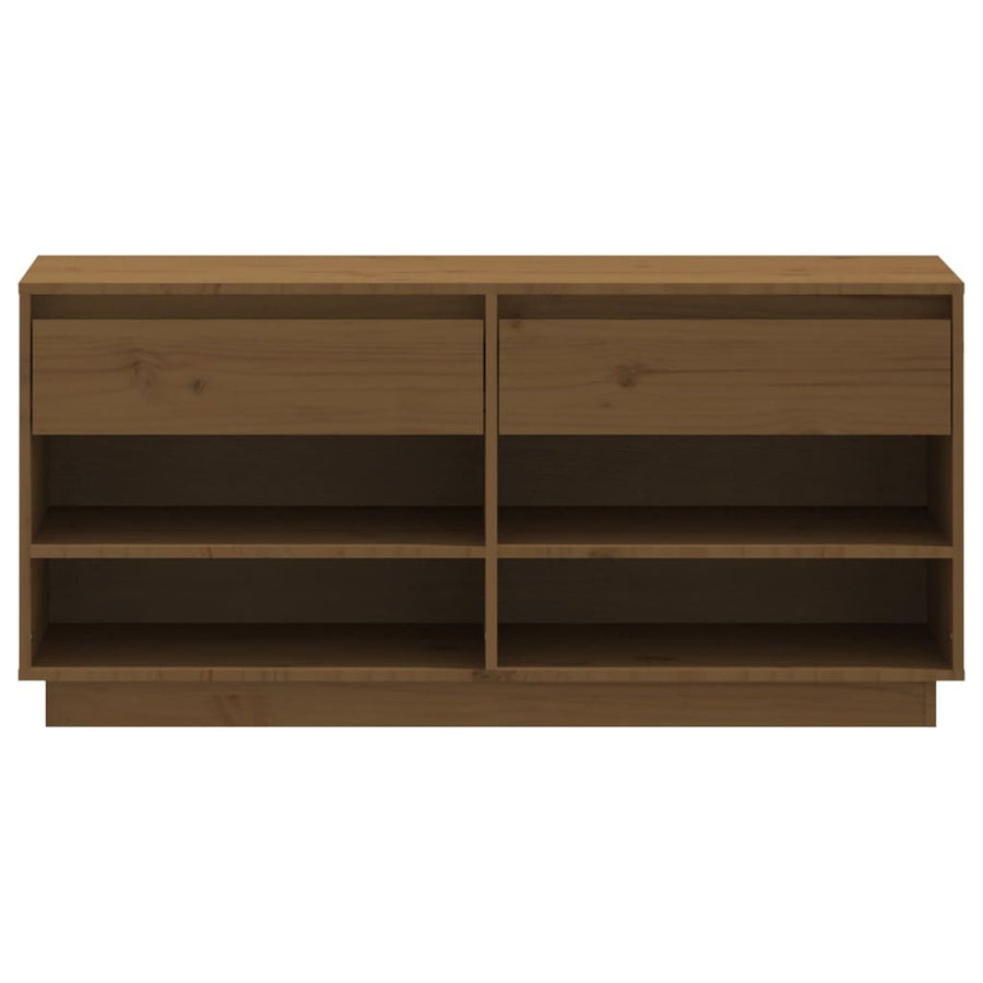 Schoenenkast 110X34X52 Cm Massief Grenenhout Honingbruin