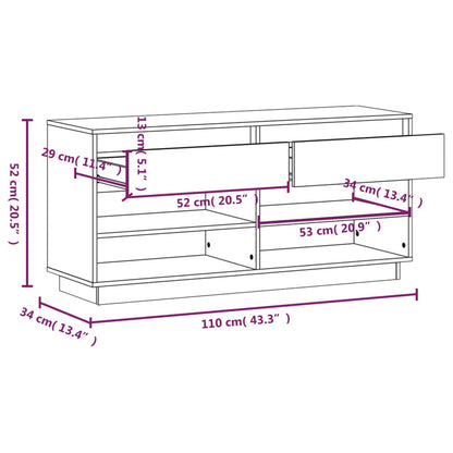 Schoenenkast 110X34X52 Cm Massief Grenenhout Honingbruin