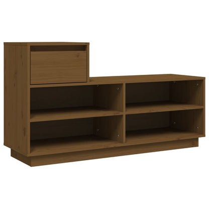 Schoenenkast 0X34X6 Cm Massief Grenenhout Honingbruin
