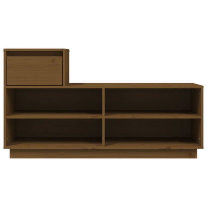 Schoenenkast 0X34X6 Cm Massief Grenenhout Honingbruin
